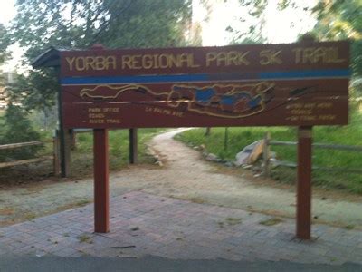 Yorba Linda Regional Park 5K Trail "You Are Here" Map - Yorba Linda, CA ...