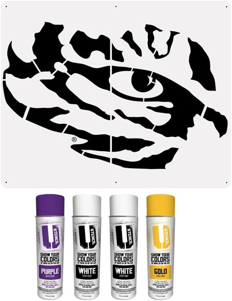 Amazon.com: U-Stencil LSU Tiger Eye Stencil Kit - LSUOOS-003 : Sports ...