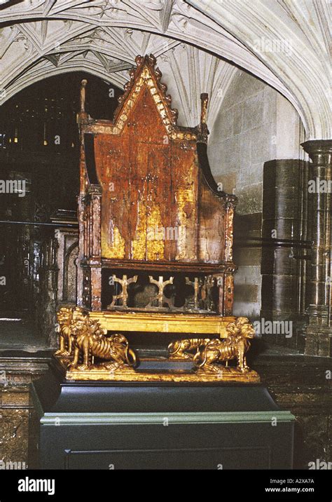 Coronation chair after the return of the Stone of Scone in 1996 to ...