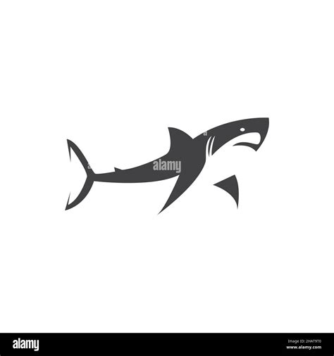 modern minimal black fish shark logo symbol icon vector graphic design ...