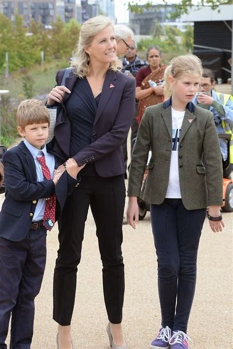 Sophie, Countess of Wessex with her children Lady Louise Windsor and James, Viscount Severn ...