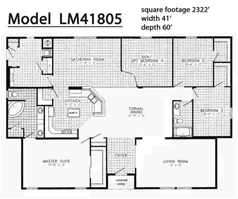 3 Bedroom Triple Wide Mobile Home Floor Plans - floorplans.click