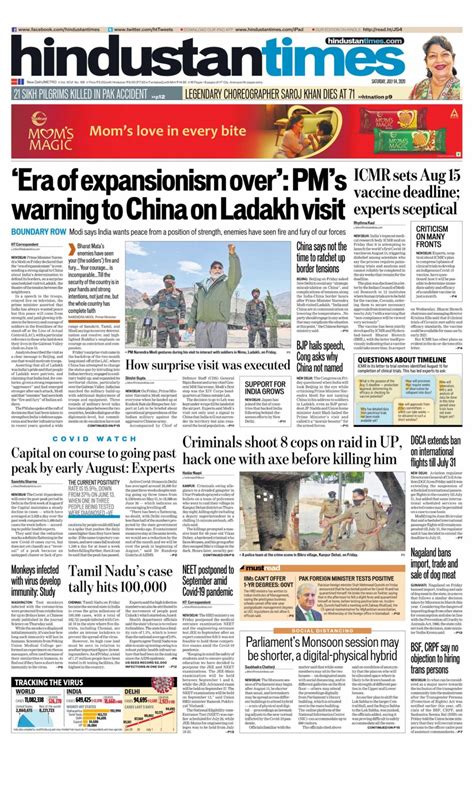 Hindustan Times Delhi-July 04, 2020 Newspaper - Get your Digital Subscription