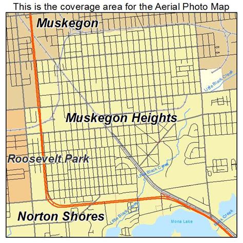 Aerial Photography Map of Muskegon Heights, MI Michigan