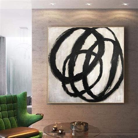 Abstract Circles Painting Black And White Art Painting Abstract Fine A ...