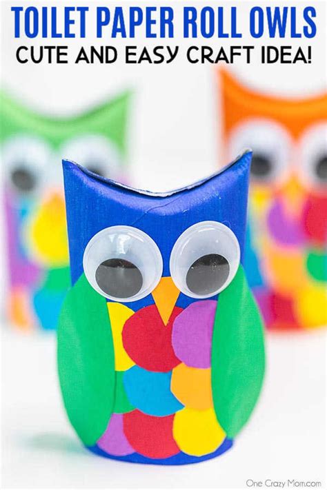 Owl toilet paper roll craft - easy toilet paper roll crafts