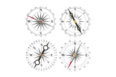 Compass Set Vector. Different Navigation Graphic by pikepicture ...