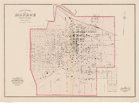 Monroe 1882 North Carolina Old Map Reprint NC Cities - Etsy | Cities in ...