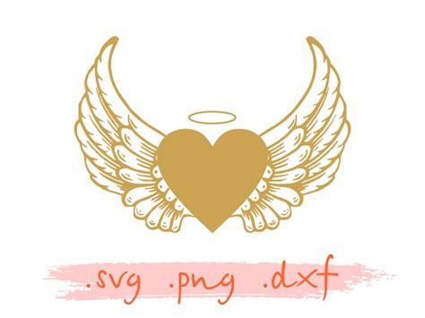 Angel Wings Angel Wings of Love Heart Wings Halo SVG - Etsy