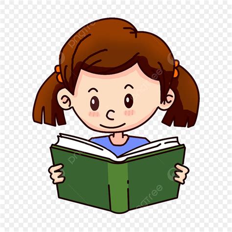 Girl Reads Clipart Transparent PNG Hd, Little Girl Reading Little Girl Reading A Book Read ...