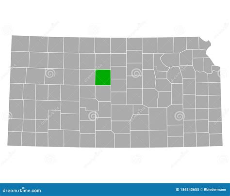 Map of Russell in Kansas stock vector. Illustration of grey - 186343655