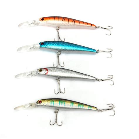 4pcs Fishing lure Deep Swim Hard Bait Fish Artificial Baits Minnow Fishing Wobbler Fishing ...