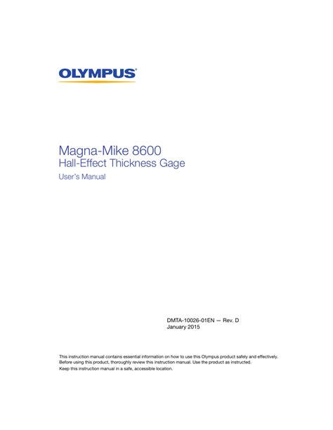 Olympus Magna-Mike 8600 User manual | Manualzz