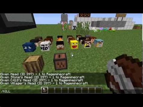 Minecraft 13w36a-b:Custom head command - YouTube