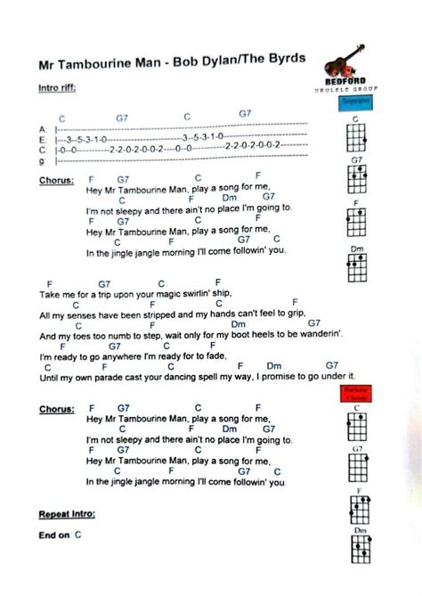 Hey Mr Tambourine Man Chords