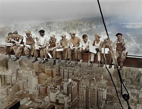 1932 Lunch Atop A Skyscraper Colorized New York Construction | Etsy