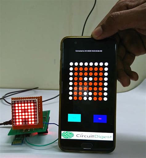 Bluetooth Controlled 8x8 LED Matrix Sign Board Display Circuit on PCB using Arduino