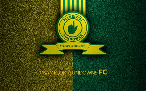 Download wallpapers Mamelodi Sundowns FC, 4k, leather texture, logo, South African football club ...