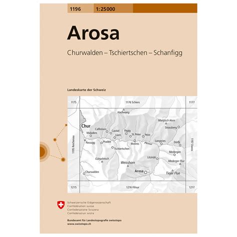 Swisstopo 1196 Arosa - Hiking map | Buy online | Bergfreunde.eu