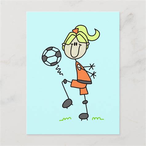 Stick Figure Soccer Tshirts and Gifts Postcard | Zazzle