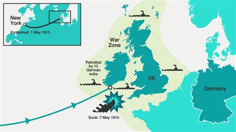 Sinking Of The Lusitania Map