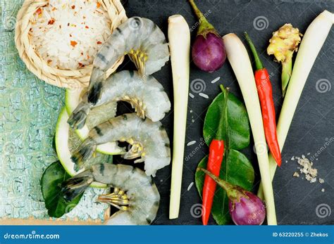 Tom Yam Soup Ingredients stock image. Image of chili - 63220255