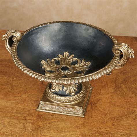 Camila Aged Gold and Black Decorative Centerpiece Bowl