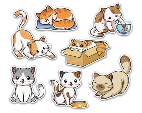 Drawing Simple, Cute Cat Drawing, Kawaii Cat Drawing, Cat Clipart, Cat Vector, Vector Clipart ...