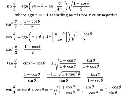 Trigonometric formulas: 8. Multiple-angle formulae