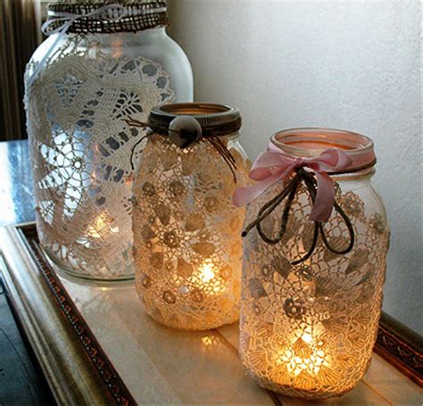 15 Glass Jars Creative ideas - Modern Magazin | Lace mason jars, Mason ...