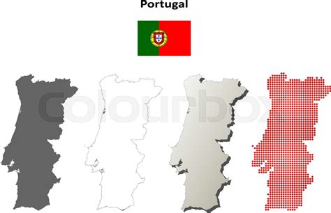 Portugal outline map set | Stock vector | Colourbox