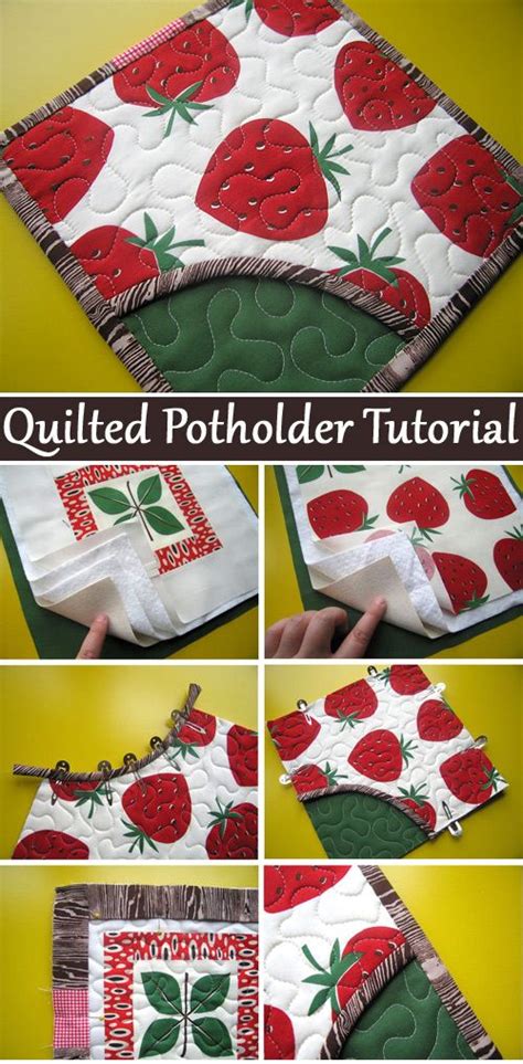 Quilted Potholder Tutorial | Quilted potholder tutorial, Quilted ...