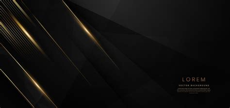 Abstract elegant black background with golden line and lighting effect sparkle. Luxury template ...