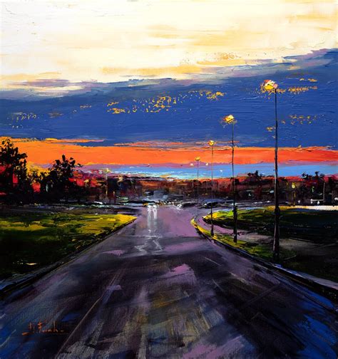 Sunset Road Colorful Painting Contemporary Textured - Etsy