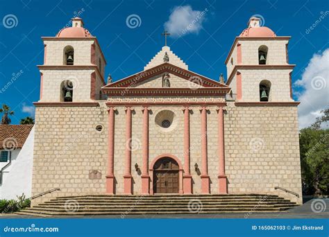 The Beautiful Historic Church at Old Mission Santa Barbara Stock Image ...