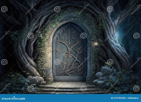 A Mysterious and Magical Doorway, Worthy of the Most Epic Fantasy Setting Stock Illustration ...