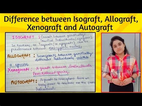 Difference between- Isograft, Allograft, Xenograft and Autograft in ...