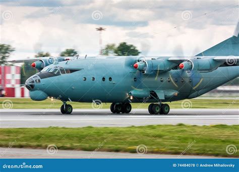 Four Engine Turboprop Cargo Aircraft Stock Photo - Image of turboprop ...