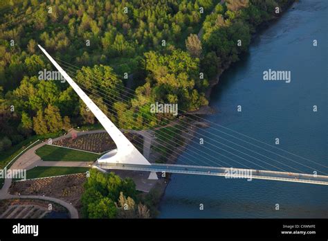 Aerial view of the Sundial Bridge, Redding, California Stock Photo - Alamy