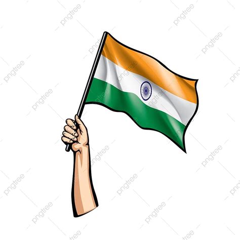 India Flag Vector Art PNG, India Flag And Hand On White Background ...