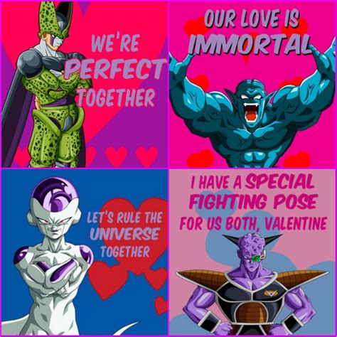 DBZ villains valentine | Dragon ball z, Valentines anime, Dragon ball