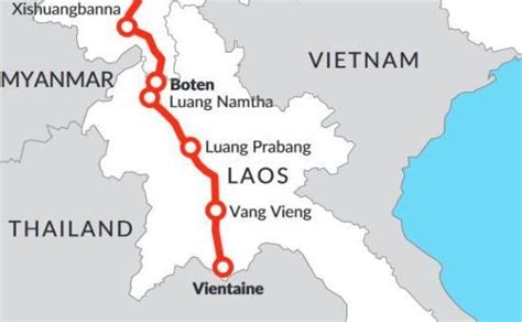 Train schedule & map at Laos-China railway