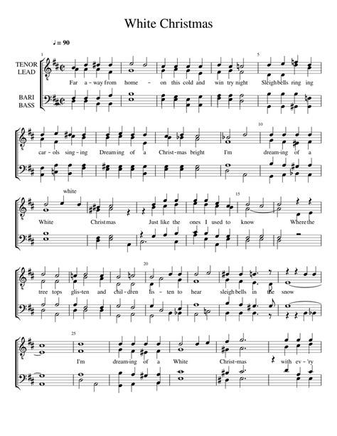 White Christmas Sheet music for Voice | Download free in PDF or MIDI ...