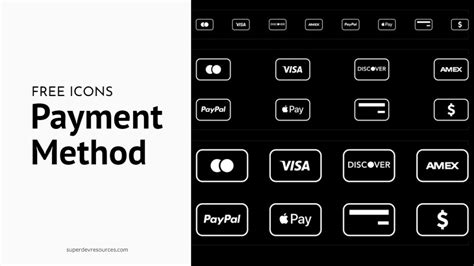 18 Free Payment Method Icon Sets - SVG, PNG, Sketch & PSD - Super Dev ...