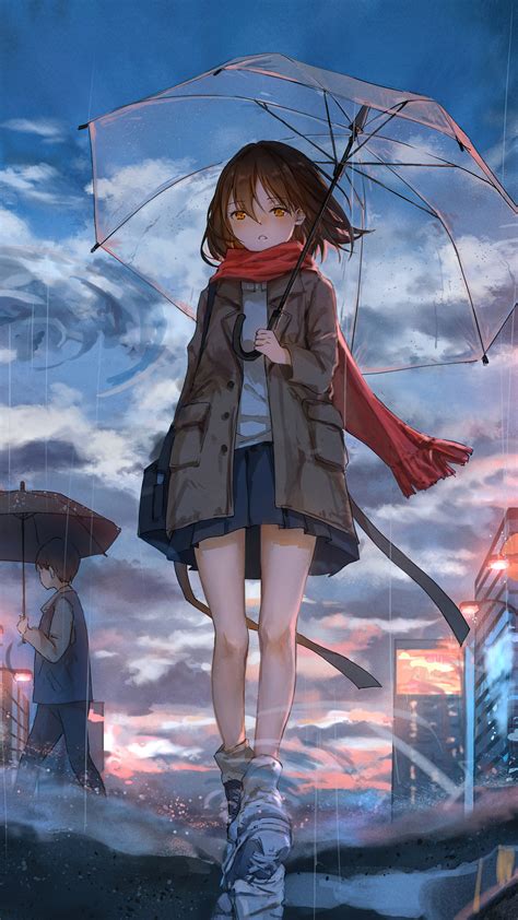 Anime, Girl, Umbrella, 4k HD Phone Wallpaper | Rare Gallery