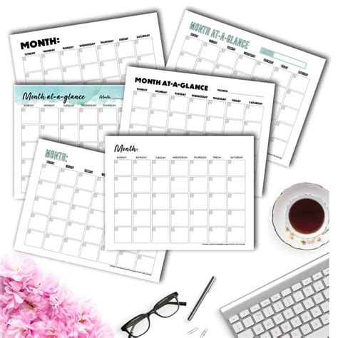 Free Blank Monthly Calendar Template PDF - The Incremental Mama