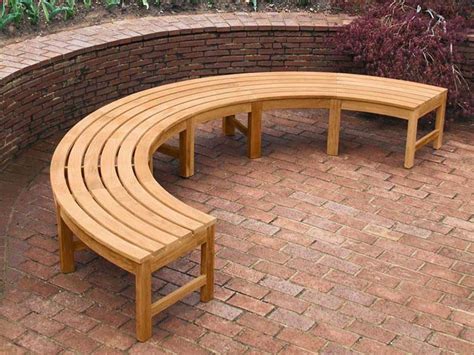 Backless Curved Bench Sustainably Sourced Teak - Agard