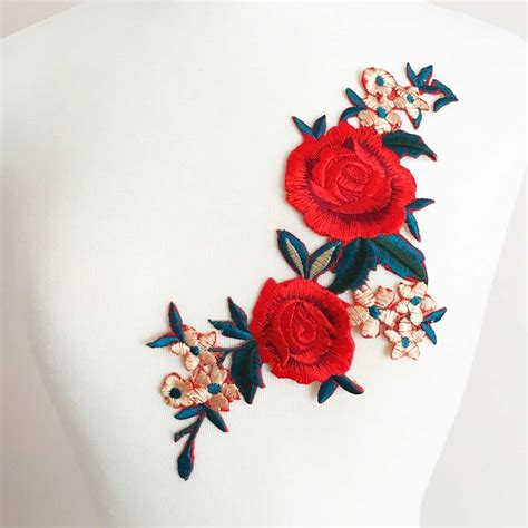 Floral Bouquet Embroidery (Iron-On) - Shine Trim