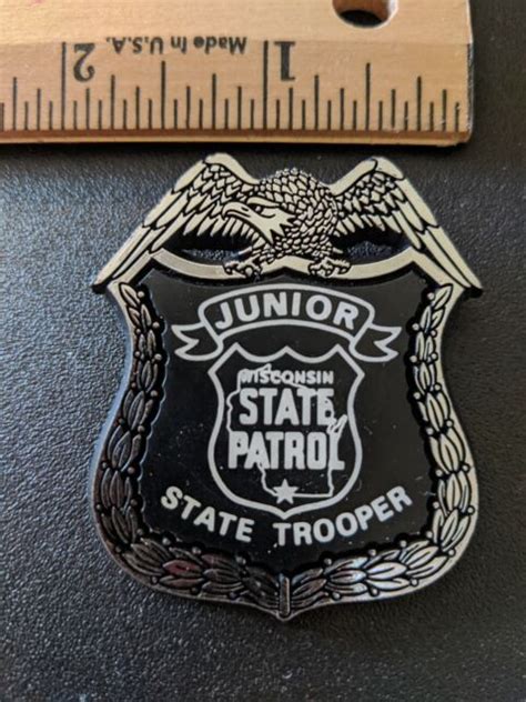 Vintage 1980s Wisconsin State Patrol Junior State Trooper Badge Pinback | eBay