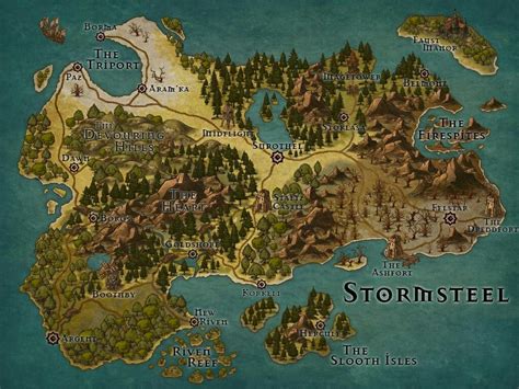 Stormsteel | Fantasy world map, Fantasy map making, Fantasy city map